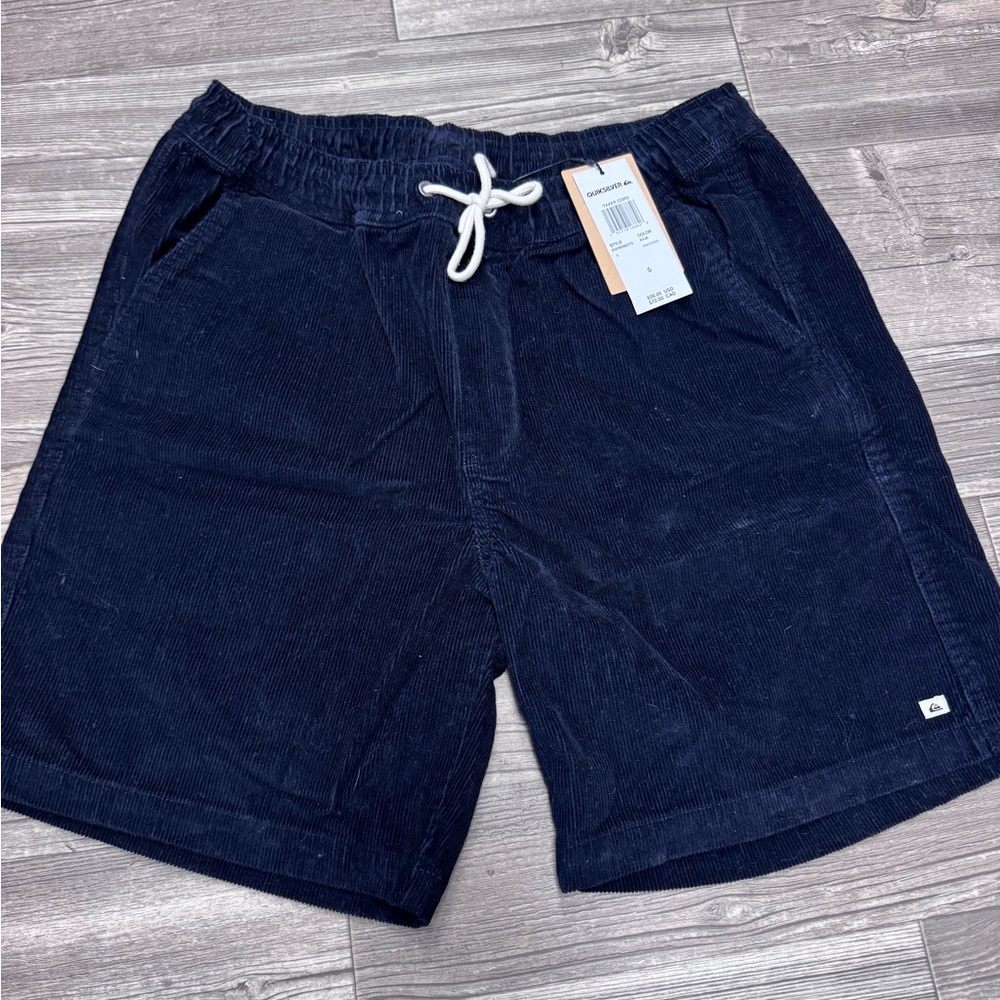 Quiksilver Black Corduroy Shorts with Drawstring
